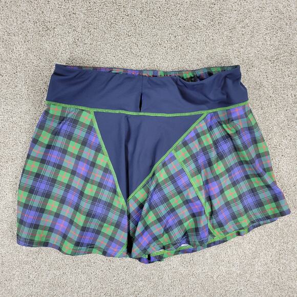 William Murray Athletic Tennis Golf Skort Women M Green Plaid Pockets Activewear - Picture 8 of 13
